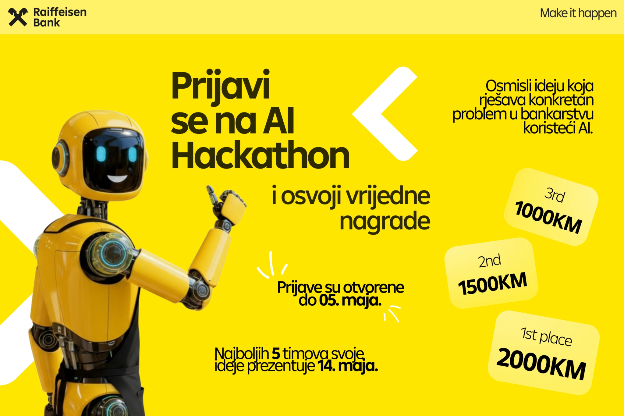 RAIFFEISEN AI HACKATHON: PREDSTAVITE IDEJU I OSVOJITE VRIJEDNE NAGRADE
